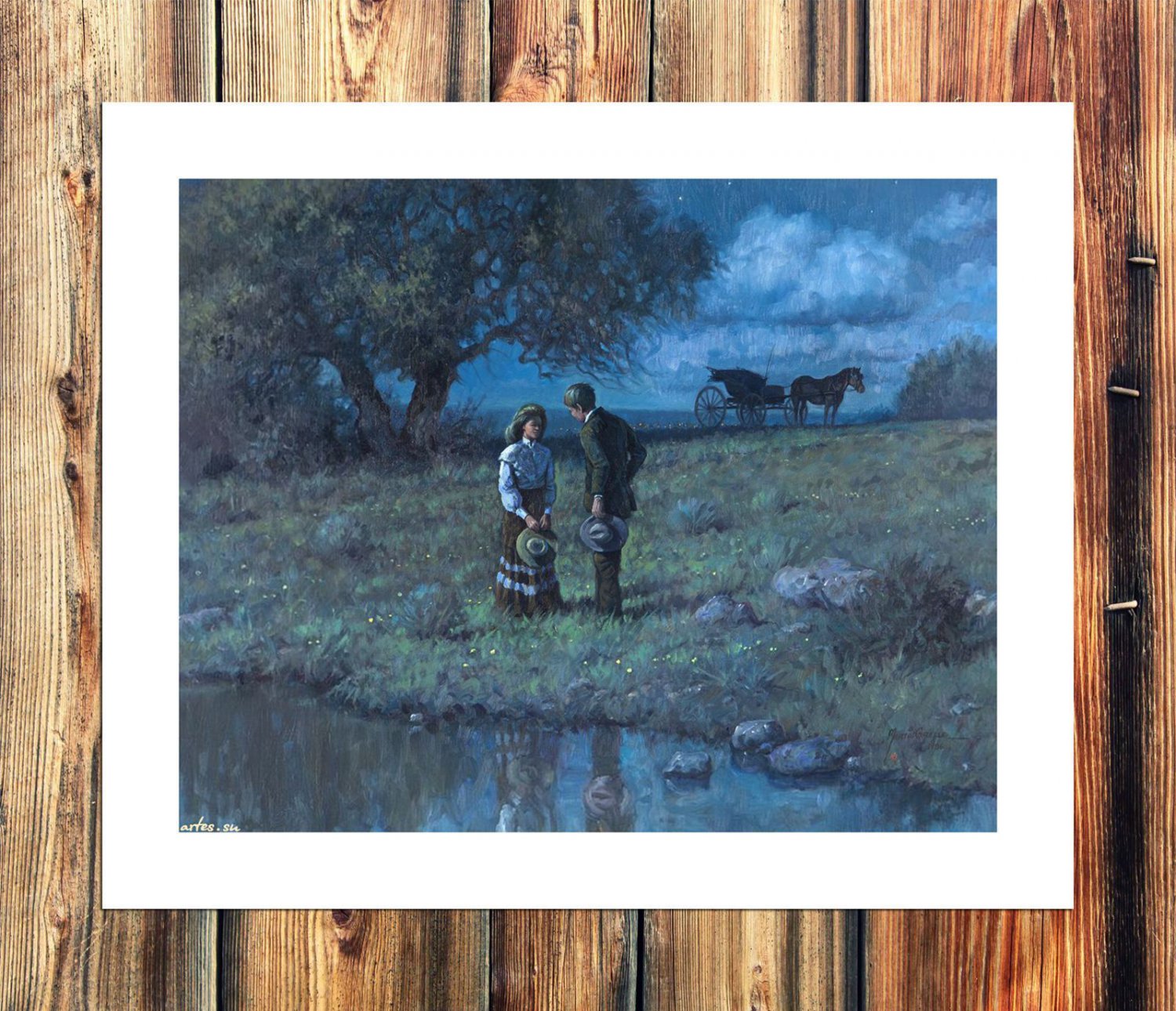 Romantic night  20x16 inch FRAMED CANVAS PRINT