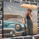 Beautiful young woman  20x16 inch FRAMED CANVAS PRINT