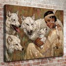 Native American  20x16 inch FRAMED CANVAS PRINT