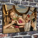 Poker woman  20x16 inch FRAMED CANVAS PRINT
