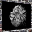 Lion head Sketch  20x16 inch FRAMED CANVAS PRINT