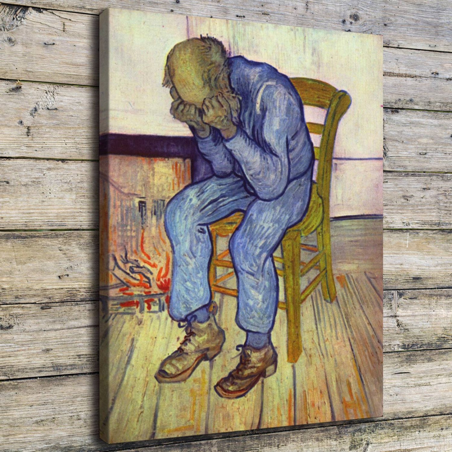 Sorrowing Old Man  20x16 inch FRAMED CANVAS PRINT