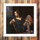 The black dress  20x16 inch FRAMED CANVAS PRINT