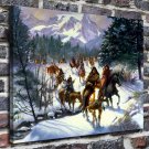 Indians Crow winter  20x16 inch FRAMED CANVAS PRINT
