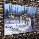 Wilderness Spirits Wolf Animal  20x16 inch FRAMED CANVAS PRINT