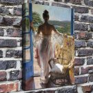 White dress woman  20x16 inch FRAMED CANVAS PRINT