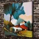 Happy house  20x16 inch FRAMED CANVAS PRINT