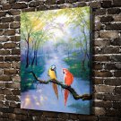 Colorful birds  20x16 inch FRAMED CANVAS PRINT