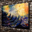 Fishing boats  20x16 inch FRAMED CANVAS PRINT