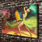 The peacock female  20x16 inch FRAMED CANVAS PRINT