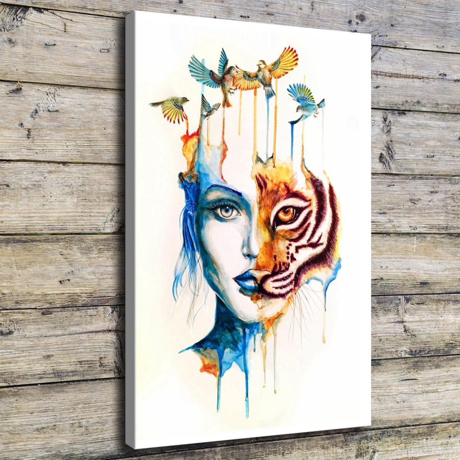 Tiger By Fabien  20x16 inch FRAMED CANVAS PRINT
