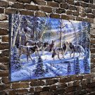 Kindred Spirits Wolf  20x16 inch FRAMED CANVAS PRINT