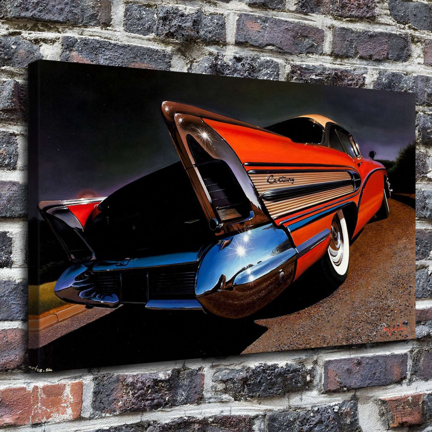 Car Buick Centuries  20x16 inch FRAMED CANVAS PRINT