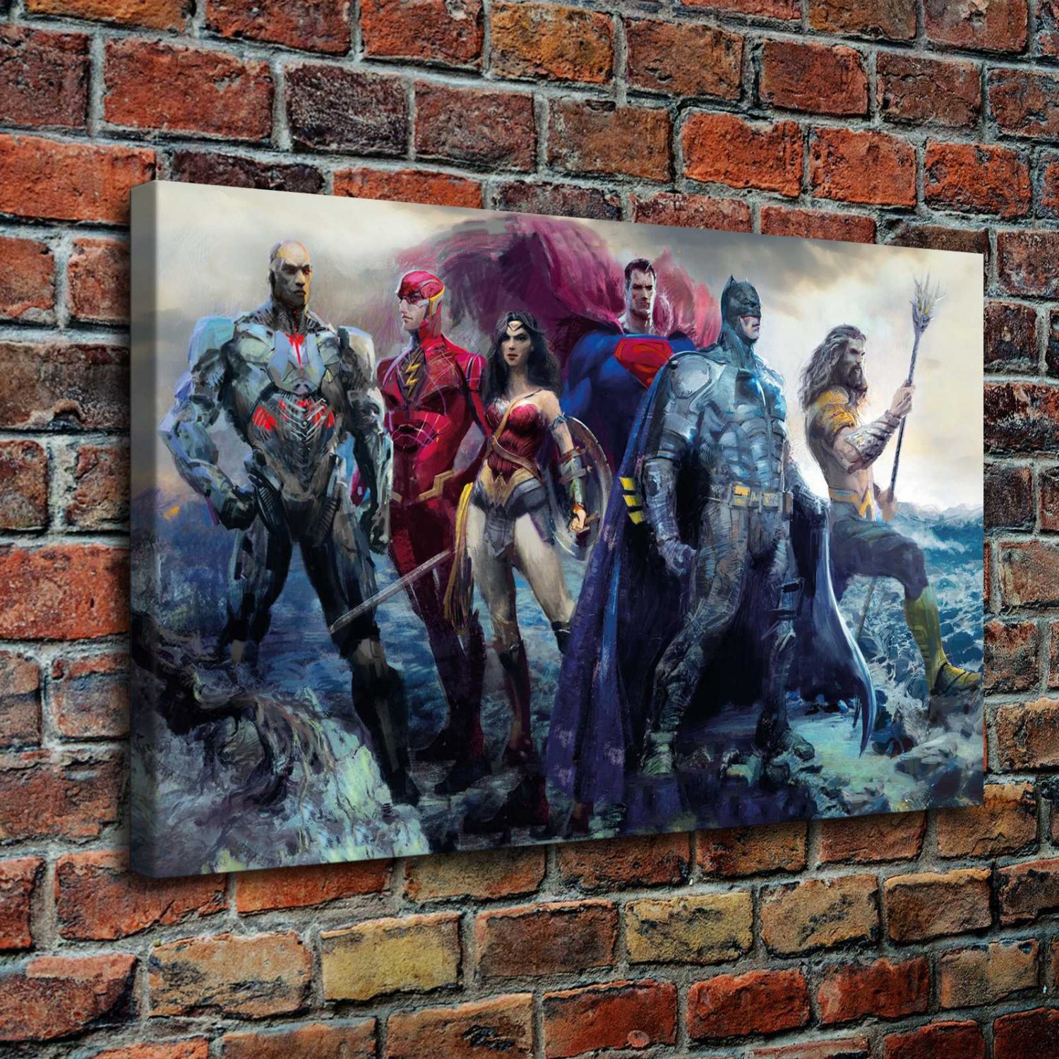 Justice League  20x16 inch FRAMED CANVAS PRINT