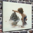 Kids sand castle  20x16 inch FRAMED CANVAS PRINT