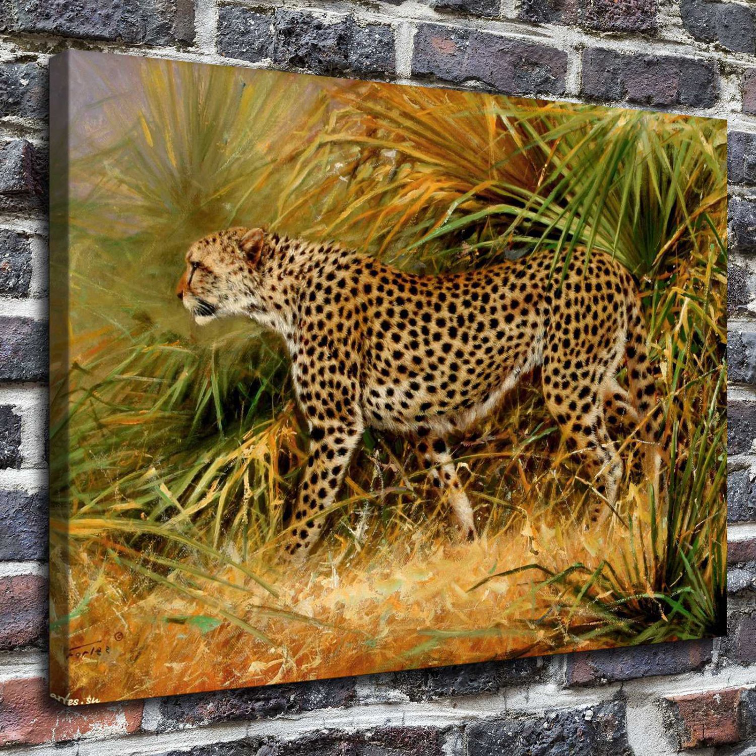 Eric Forlee cheetah  20x16 inch FRAMED CANVAS PRINT