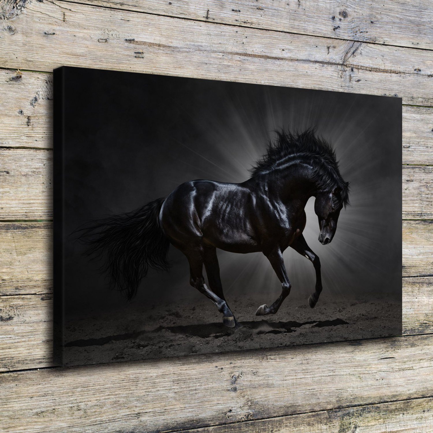 Horse, Big Fire  20x16 inch FRAMED CANVAS PRINT
