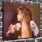 White winged angel  20x16 inch FRAMED CANVAS PRINT