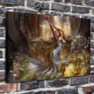 Devushka lotos  20x16 inch FRAMED CANVAS PRINT