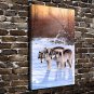Winter Silence Wolf Animal 20x16 inch FRAMED CANVAS PRINT