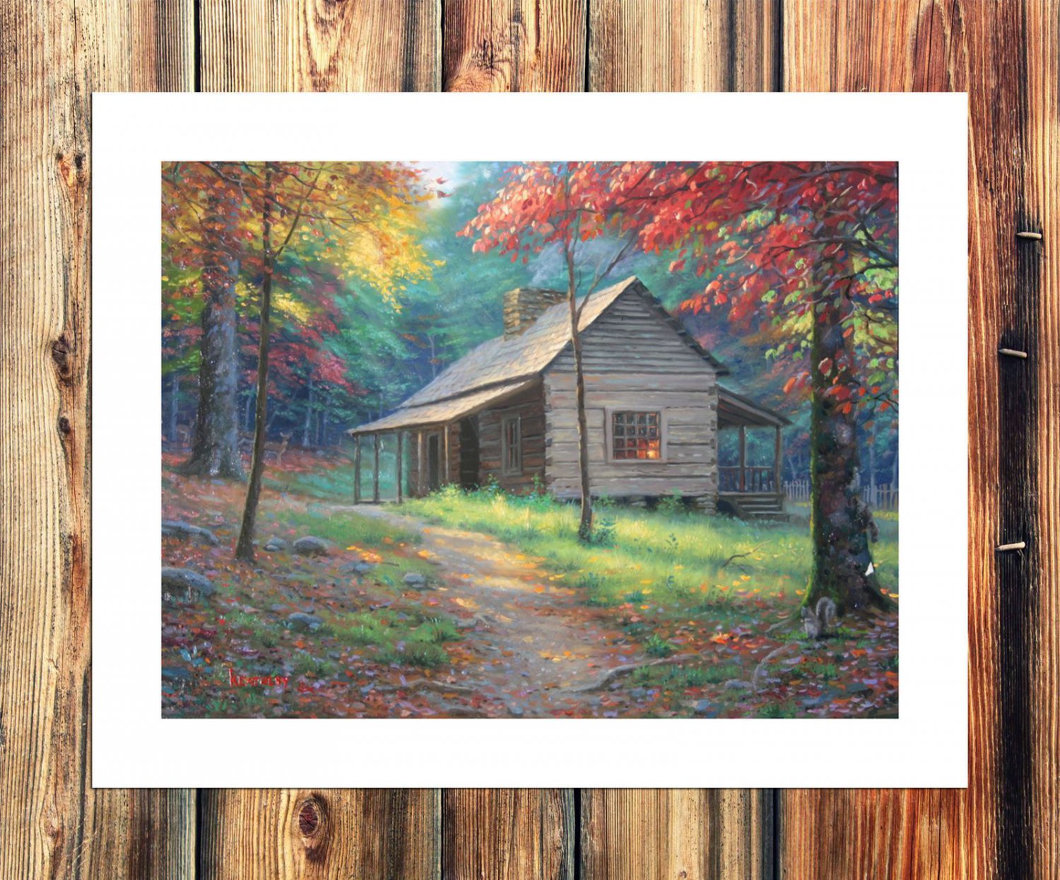 Simple hut  20x16 inch FRAMED CANVAS PRINT