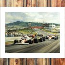 The red car Paintings  20x16 inch FRAMED CANVAS PRINT