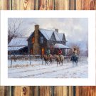 Leaving a warm house Paintings  20x16 inch FRAMED CANVAS PRINT