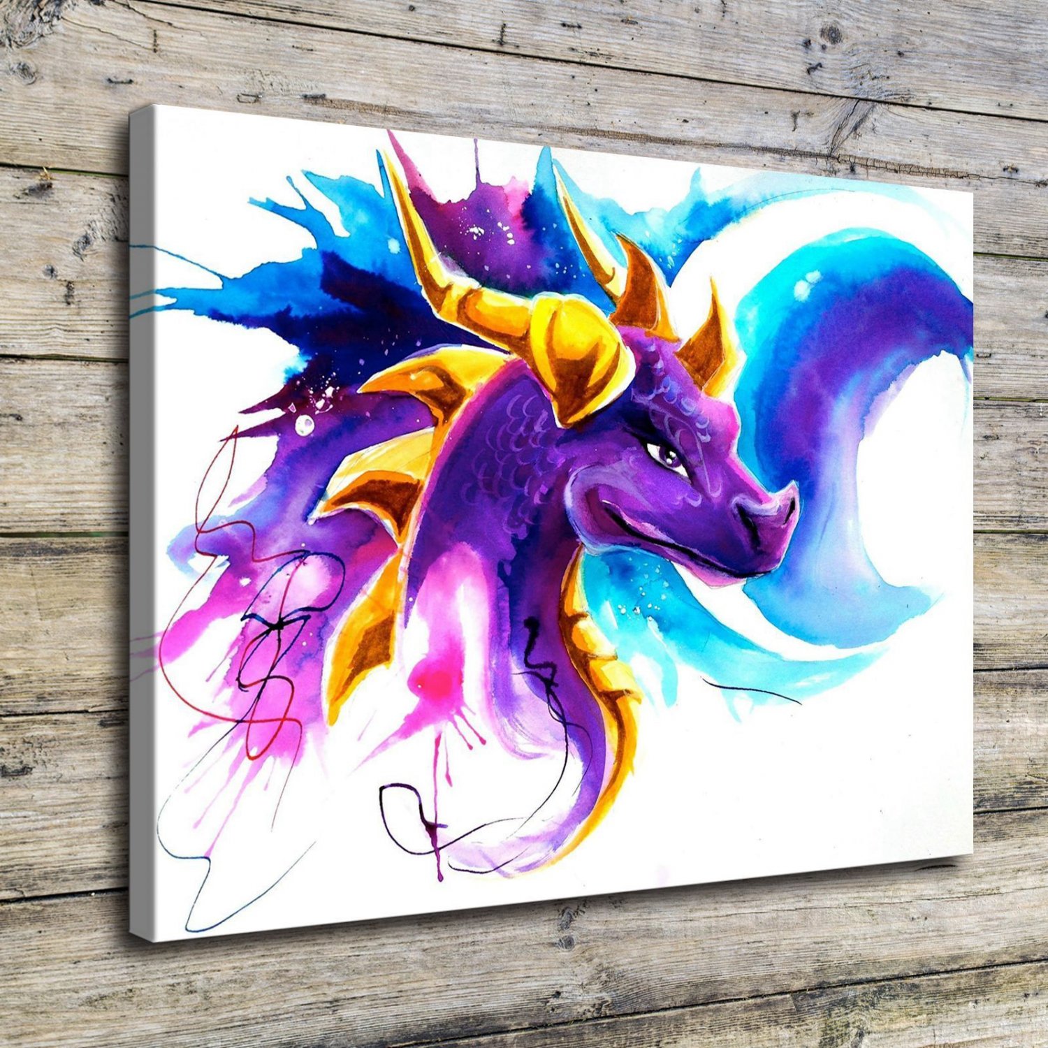 Water Dragon  20x16 inch FRAMED CANVAS PRINT