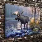 Deer in the Mist  20x16 inch FRAMED CANVAS PRINT