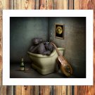 Naughty little monkey  20x16 inch FRAMED CANVAS PRINT