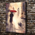 Red umbrella  20x16 inch FRAMED CANVAS PRINT