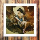 Woman pretty long legs  20x16 inch FRAMED CANVAS PRINT