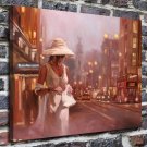 The streets of London painting  20x16 inch FRAMED CANVAS PRINT