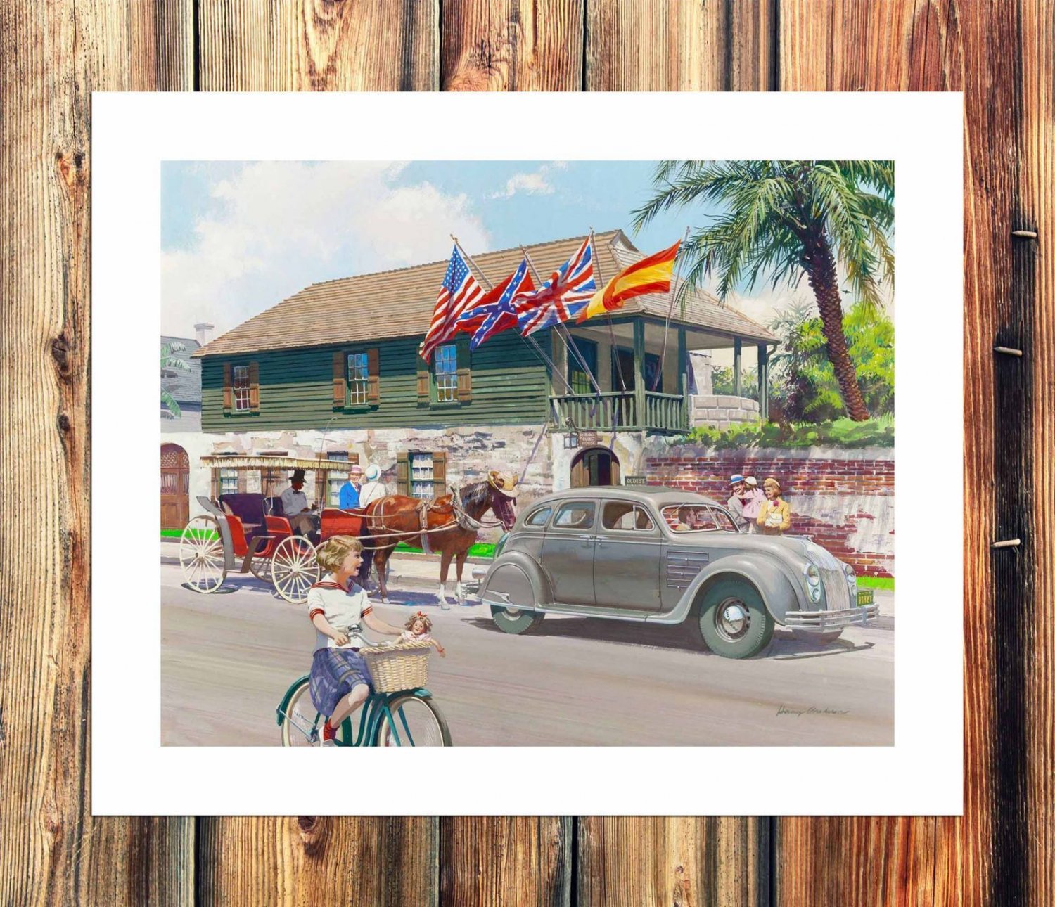 American cities  20x16 inch FRAMED CANVAS PRINT