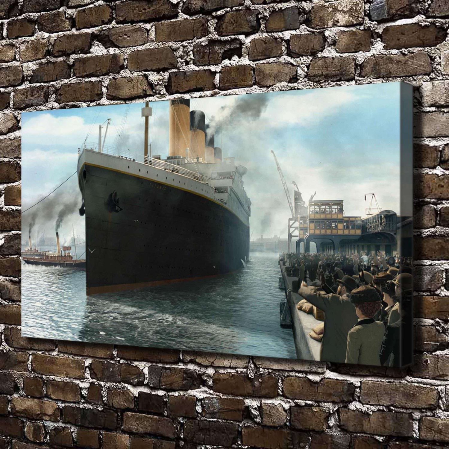 Waiting for the ship  20x16 inch FRAMED CANVAS PRINT