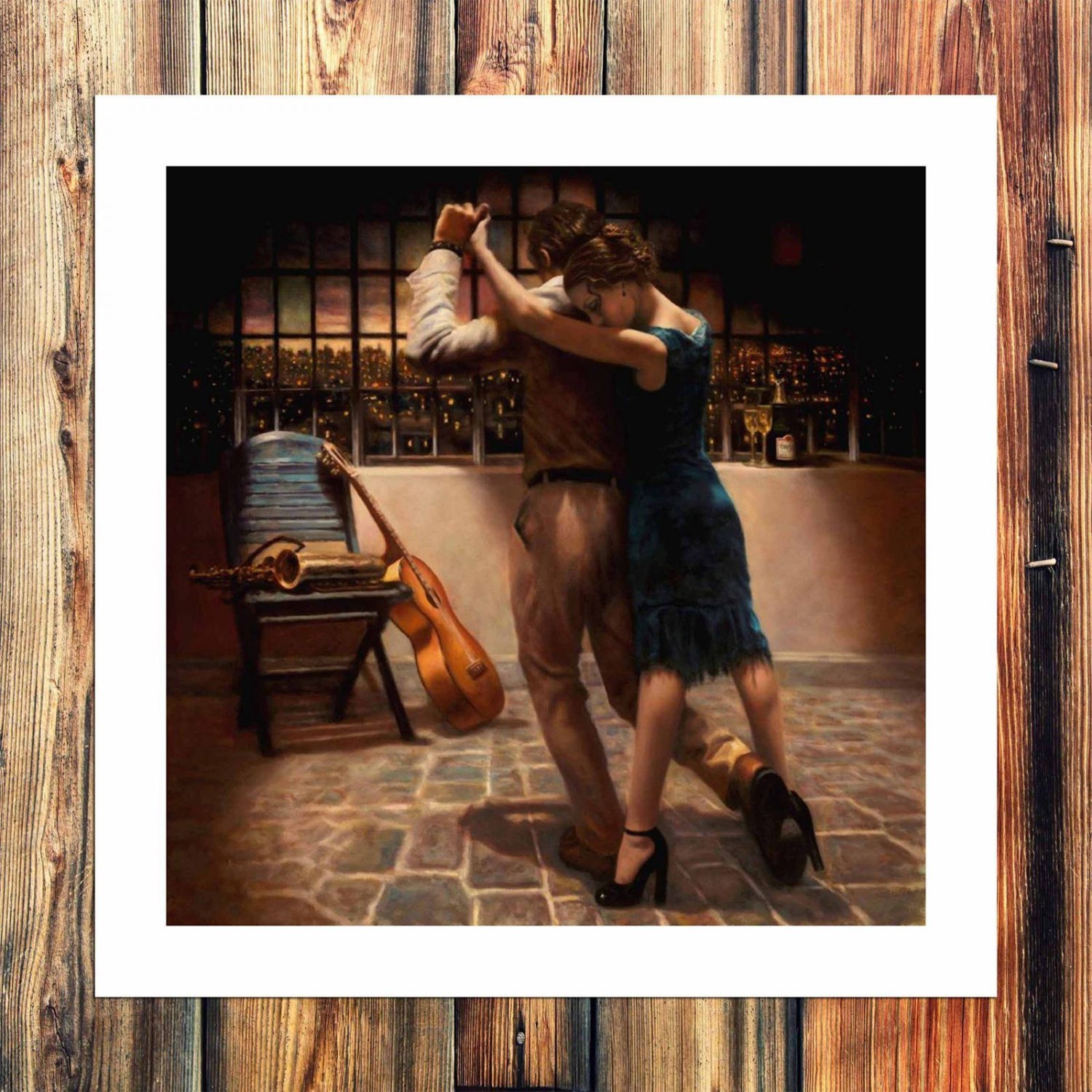 Couples dance  20x16 inch FRAMED CANVAS PRINT