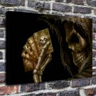Poker Skeleton  20x16 inch FRAMED CANVAS PRINT