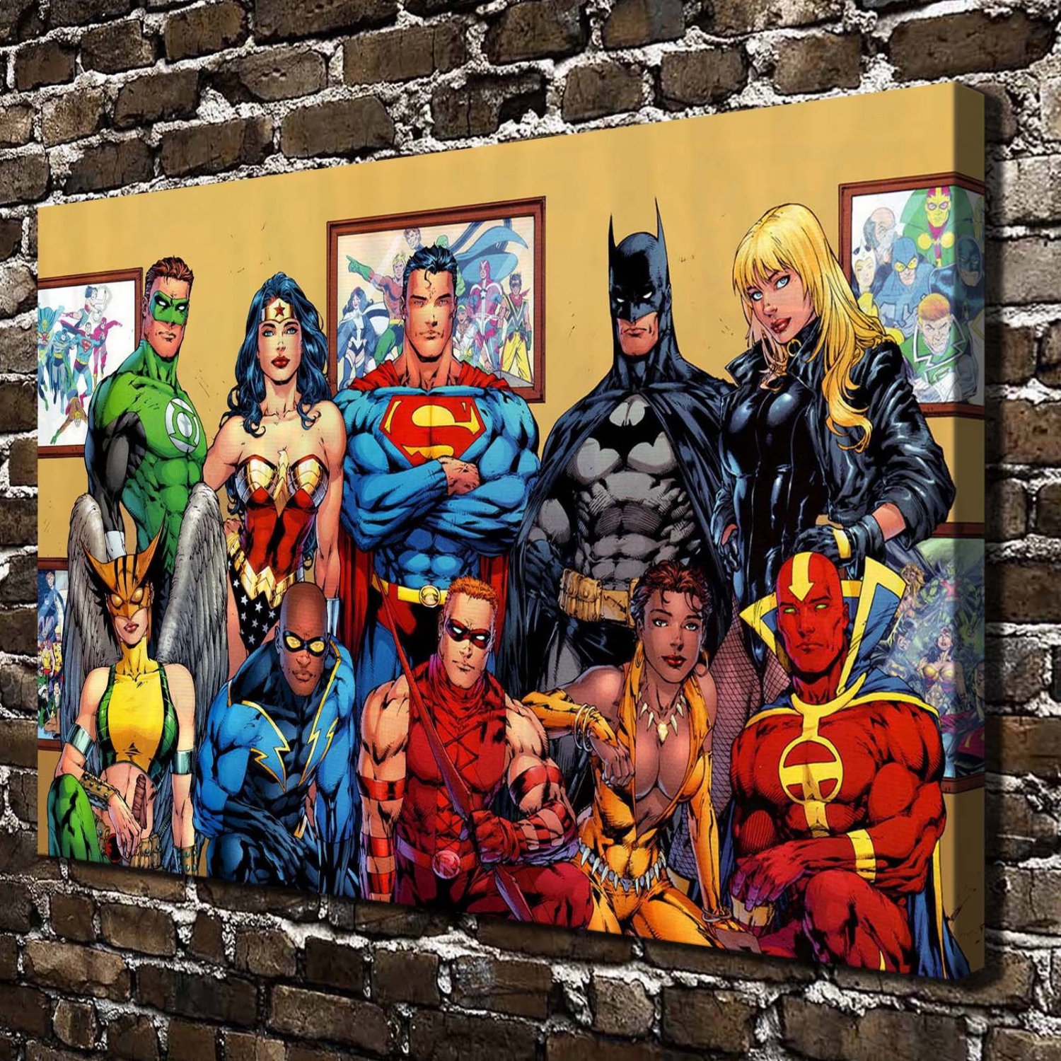 Justice League Comics  20x16 inch FRAMED CANVAS PRINT
