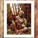 Kindly old man  20x16 inch FRAMED CANVAS PRINT