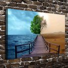 Wooden Bridge  20x16 inch FRAMED CANVAS PRINT