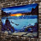 Paradise Bay Sea world  20x16 inch FRAMED CANVAS PRINT