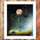 The rose in the glass  20x16 inch FRAMED CANVAS PRINT