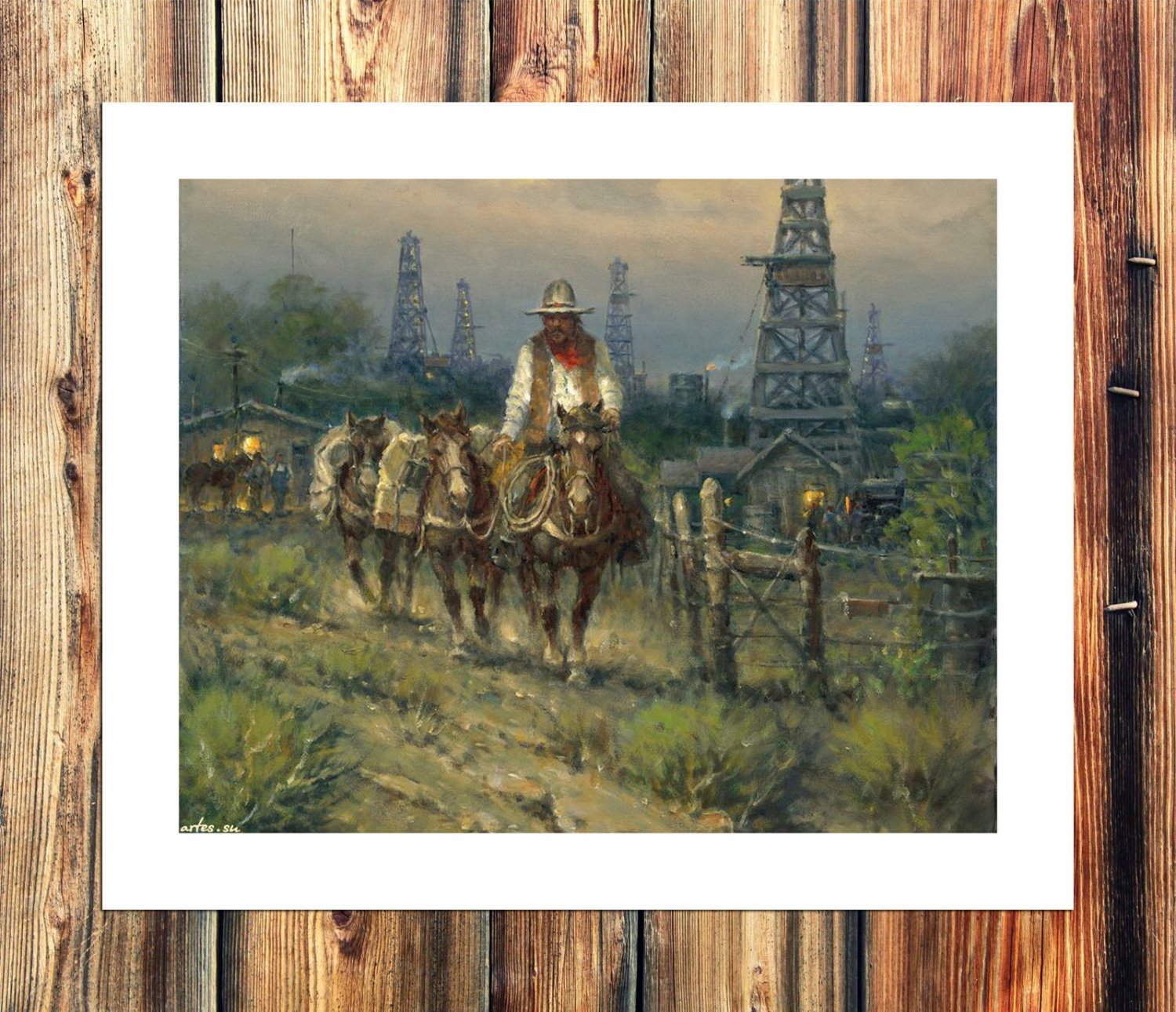 Black hat  20x16 inch FRAMED CANVAS PRINT