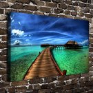 Maldives sea scenery  20x16 inch FRAMED CANVAS PRINT