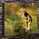 A happy childhood  20x16 inch FRAMED CANVAS PRINT