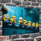 Minions at lunch Painting  20x16 inch FRAMED CANVAS PRINT