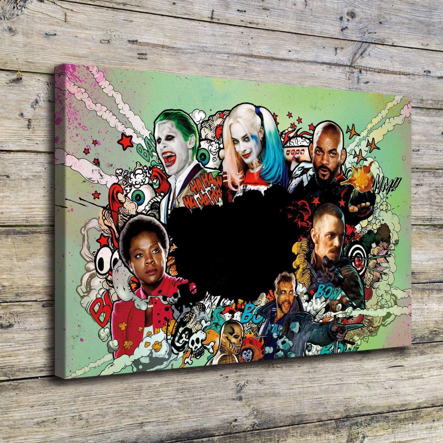 Suicide harley quinn  20x16 inch FRAMED CANVAS PRINT