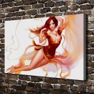 Long hair woman  20x16 inch FRAMED CANVAS PRINT