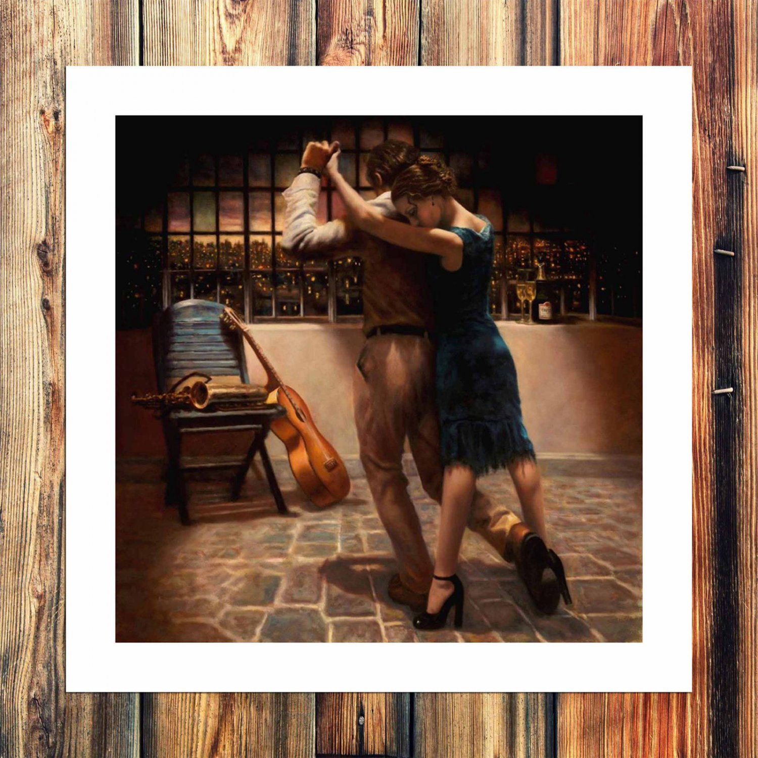 Couples dance  20x16 inch FRAMED CANVAS PRINT