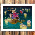 Beautiful umbrella  20x16 inch FRAMED CANVAS PRINT